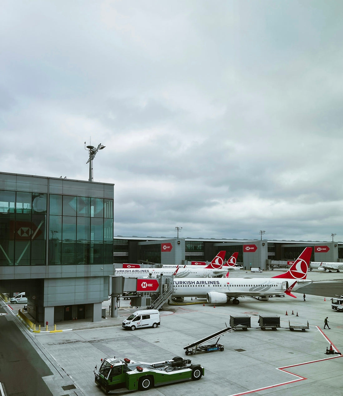an airplane is parked at an airport