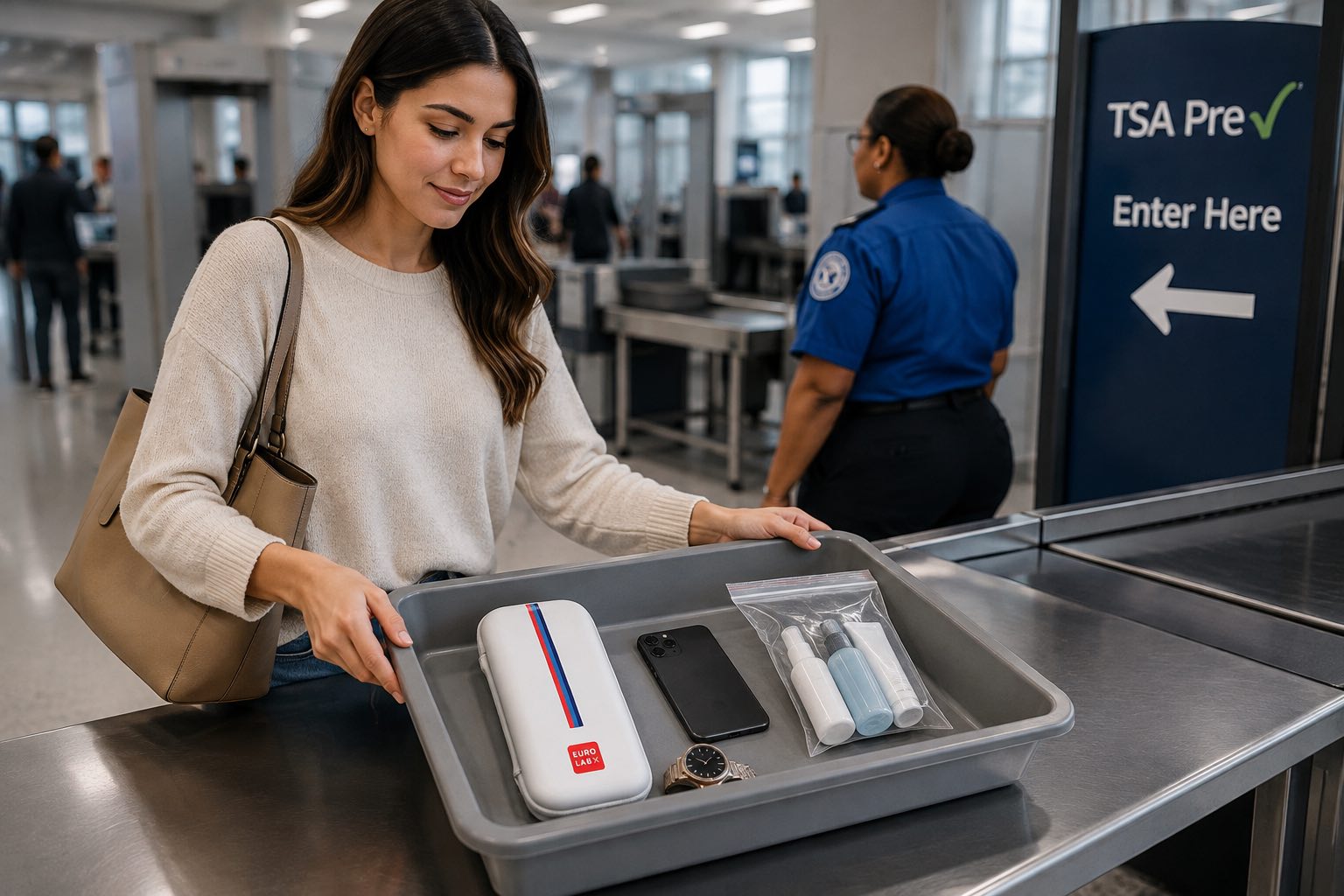 Traveler carrying a EUROLABX medication cooler case