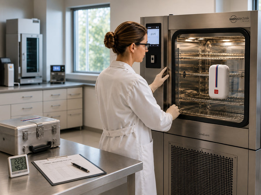 EUROLABX cooler case undergoing controlled thermal testing